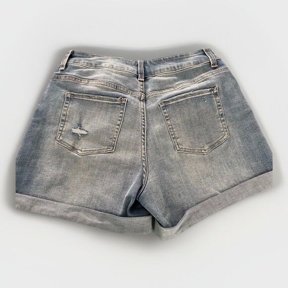 Time and Tru Denim jean cuff distressed shorts Sz. 4 Women Girls Juniors - Picture 3 of 3